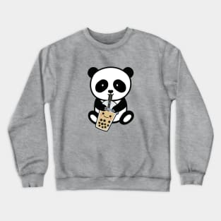 Kawaii Panda Drinking Boba Tea Crewneck Sweatshirt